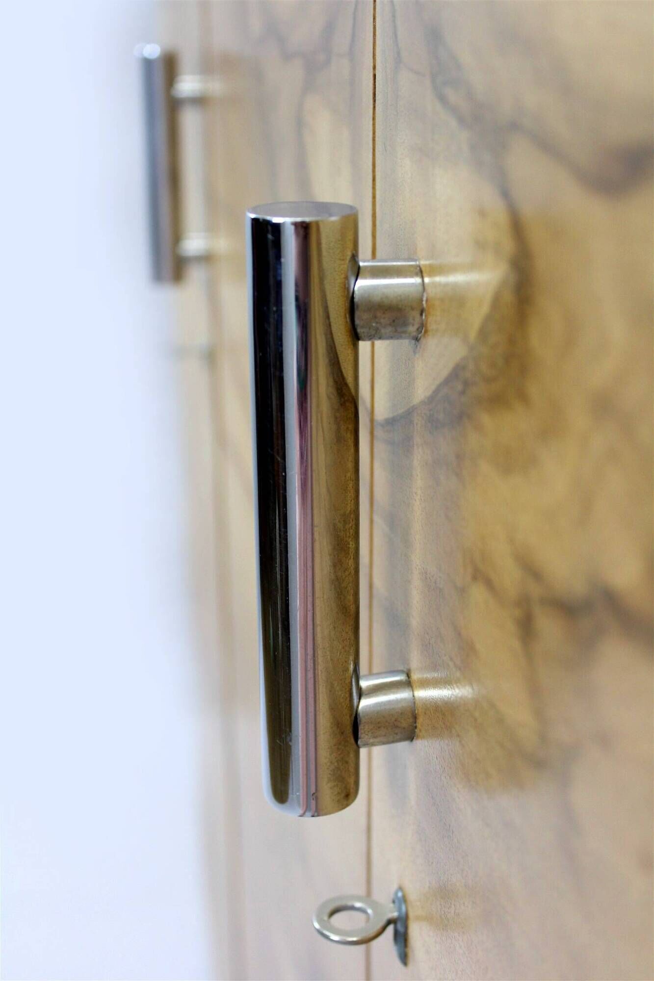 Restored Bauhaus Chromed Tubular Steel Wardrobe from Hynek Gottwald, 1930s