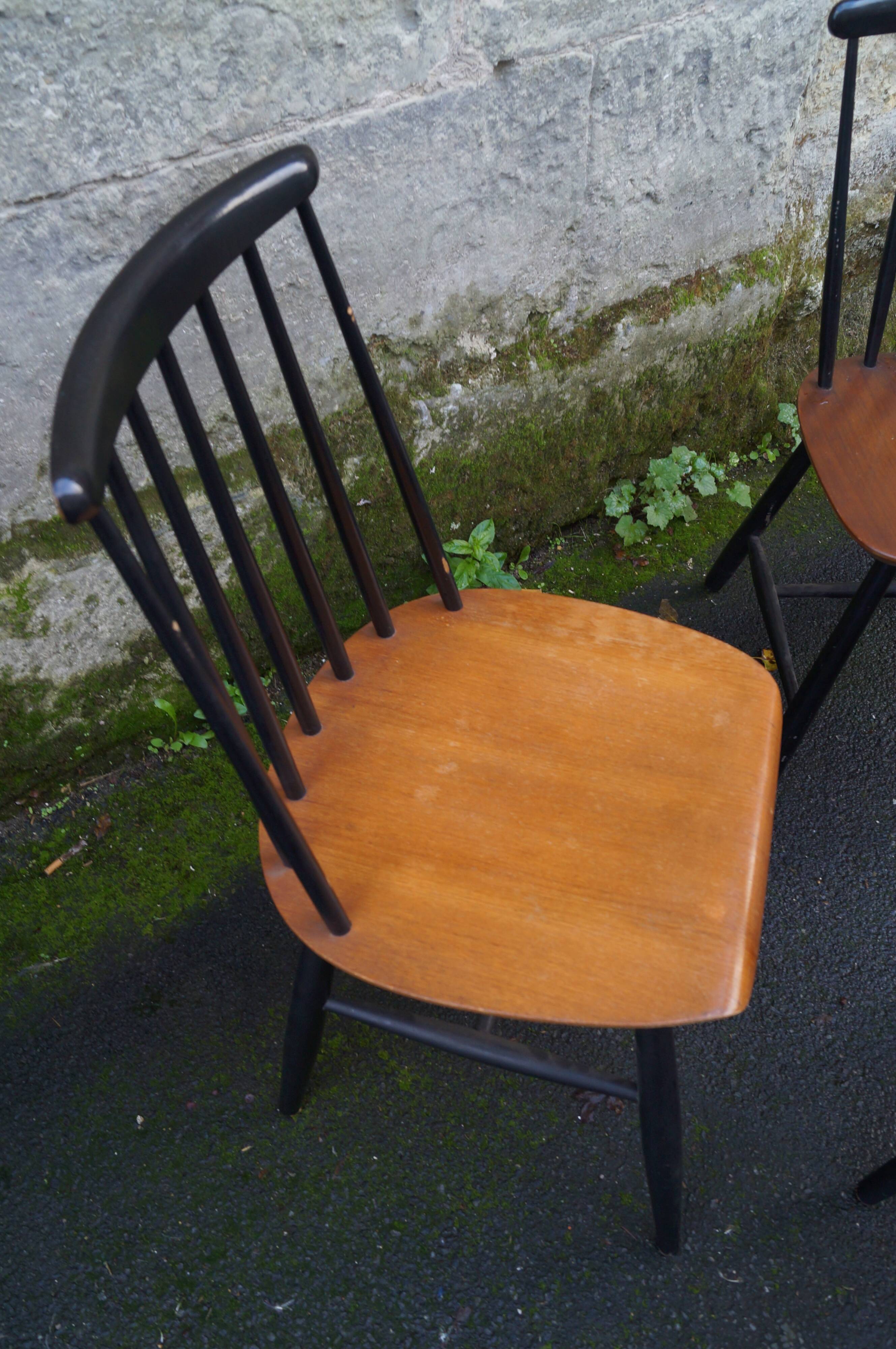 Lot of 3 chairs Fanett by Ilmari Tapiovaara 1960