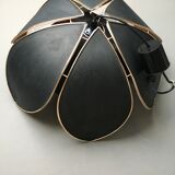 Black fabric flower and gold liseret hanging lamp