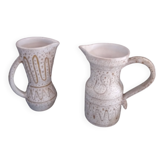 Set of 2 Austruy ceramic jugs