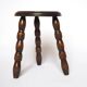Tabouret tripode bois tourné