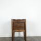 Louis XVI walnut bedside table with pierced hearts curtain