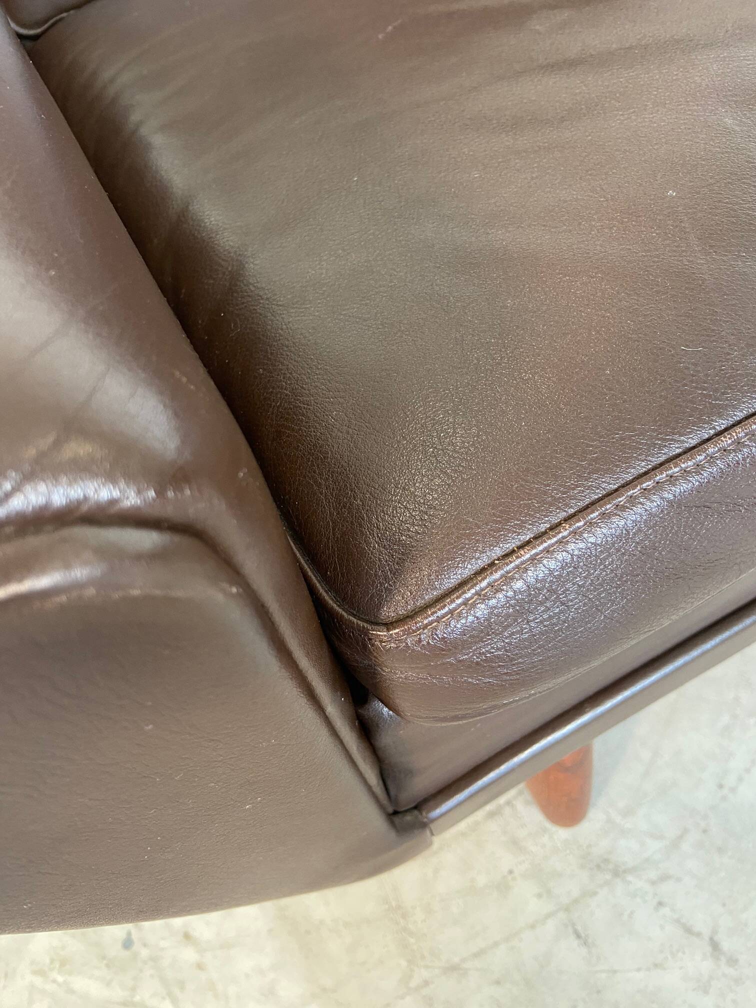 Canapé 2 places g. thams vintage rétro danois du milieu du siècle en cuir de coco des années 60