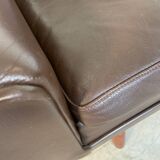 Canapé 2 places g. thams vintage rétro danois du milieu du siècle en cuir de coco des années 60