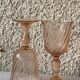 10 vintage rosaline pink glass wine glasses