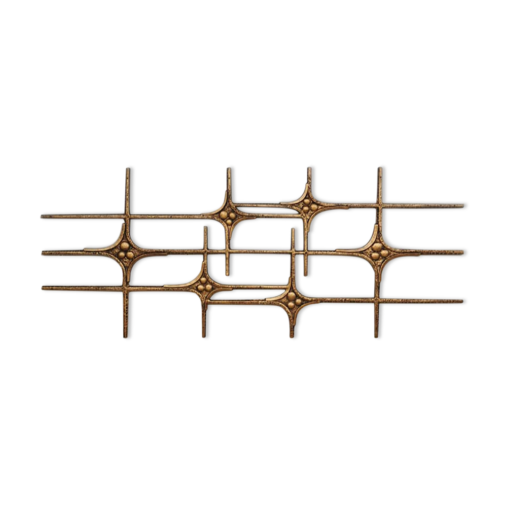 Bracelet Moderniste En Bronze - Style Scandinave Vintage Brutaliste - Finlande - Occasion En Très Bon état