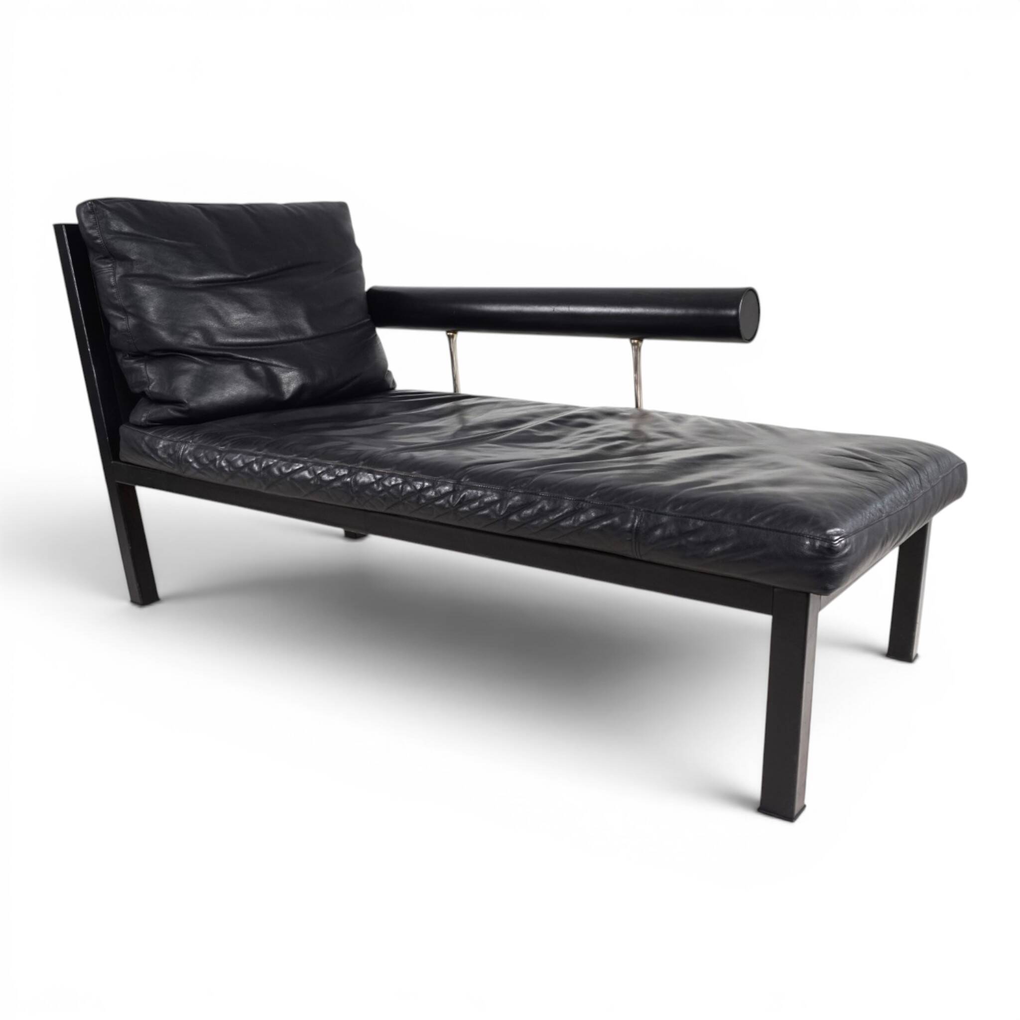 B&B Italia Baisity Leather Chaise Lounge / Daybed by Antonio Citterio, 1980