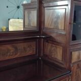 Ancien grand meuble cabinet louix xvi vitrine miroir