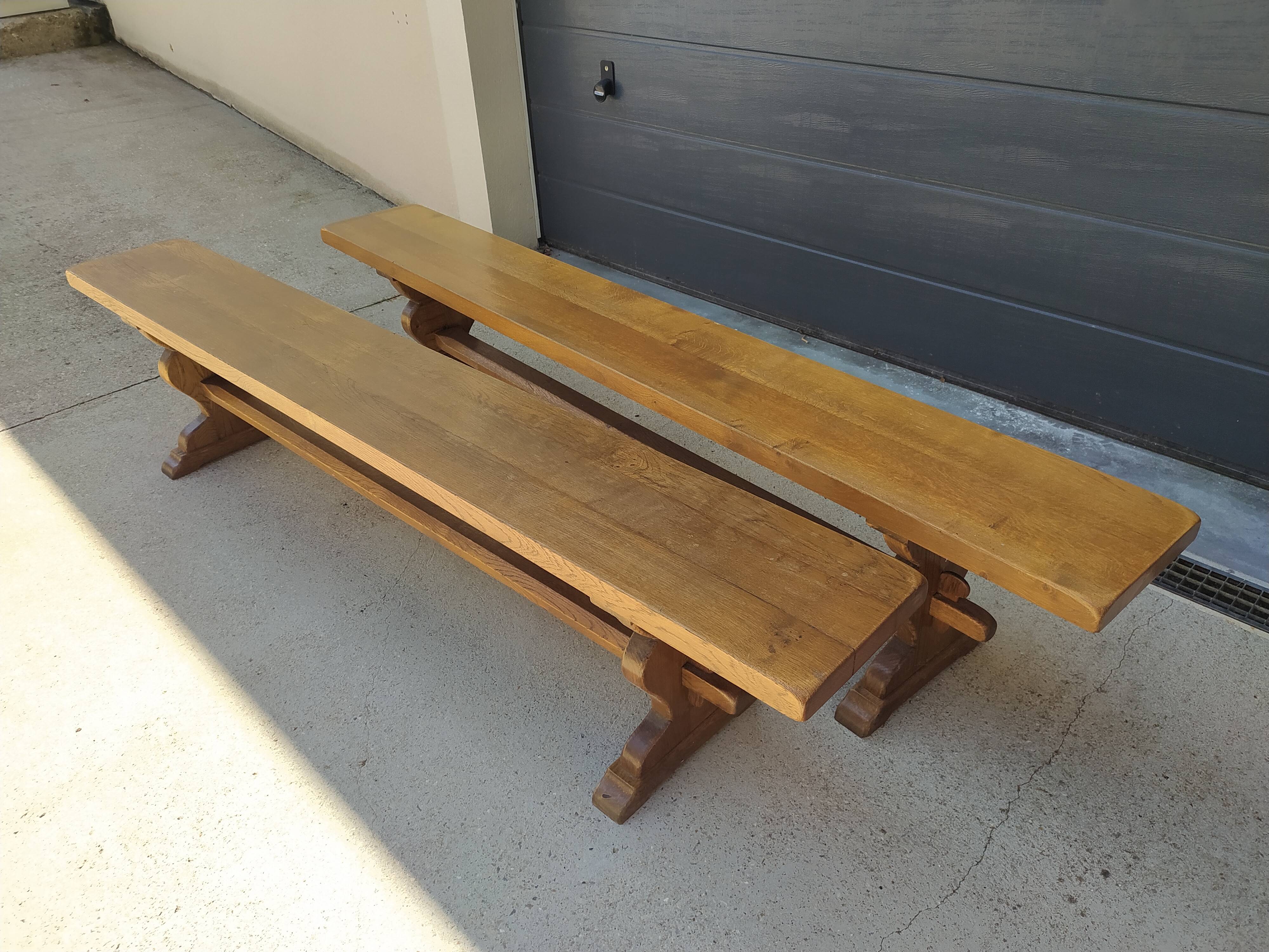 Monastery style benches in solid oak 200cm