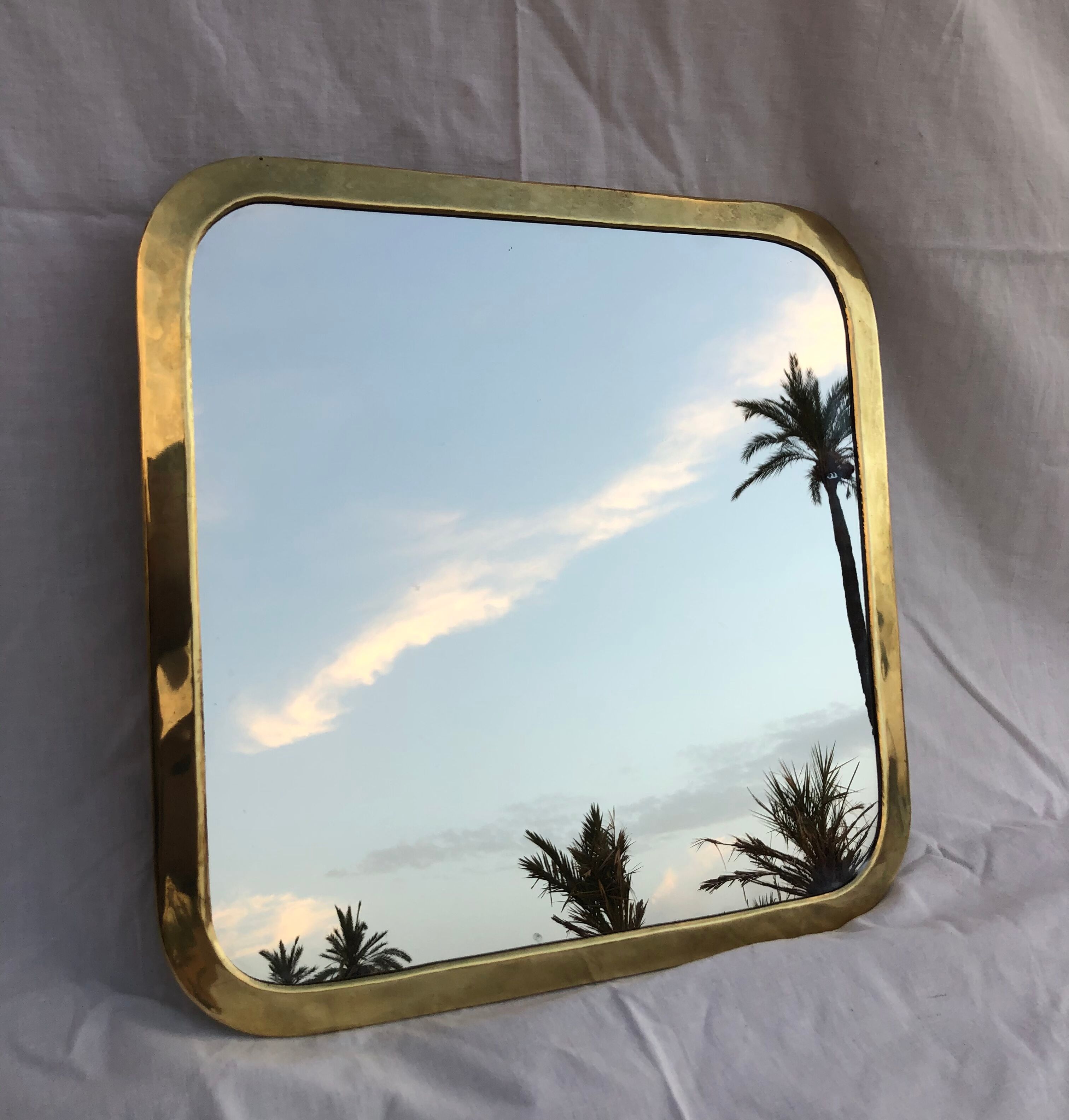 Vintage brass mirror