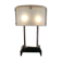70's design lamp. Chrome with white and smoked grey Plexiglas.
