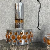 Two vintage space age pendant lamps by Raak, 1970