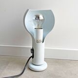 Vintage white metal O'luce table lamp Flash by Joe Colombo - Italian Design