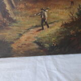 Pair of old paintings "painting landscape on canvas"