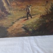 Pair of antique paintings "landscape oil on canvas"