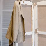 White stained & jute screen