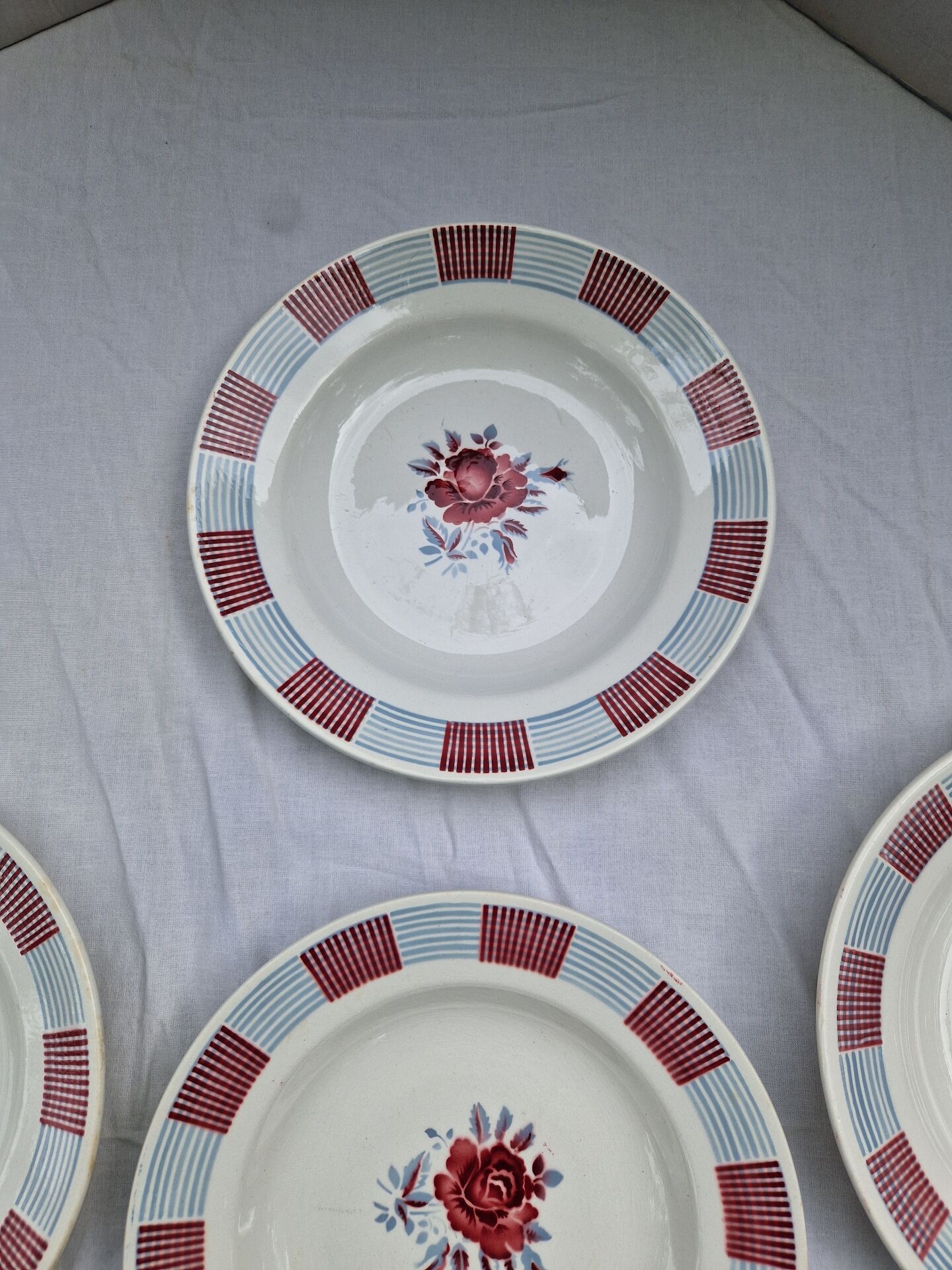St Amandinoise deep plates, SET OF 6 / Ceramic.