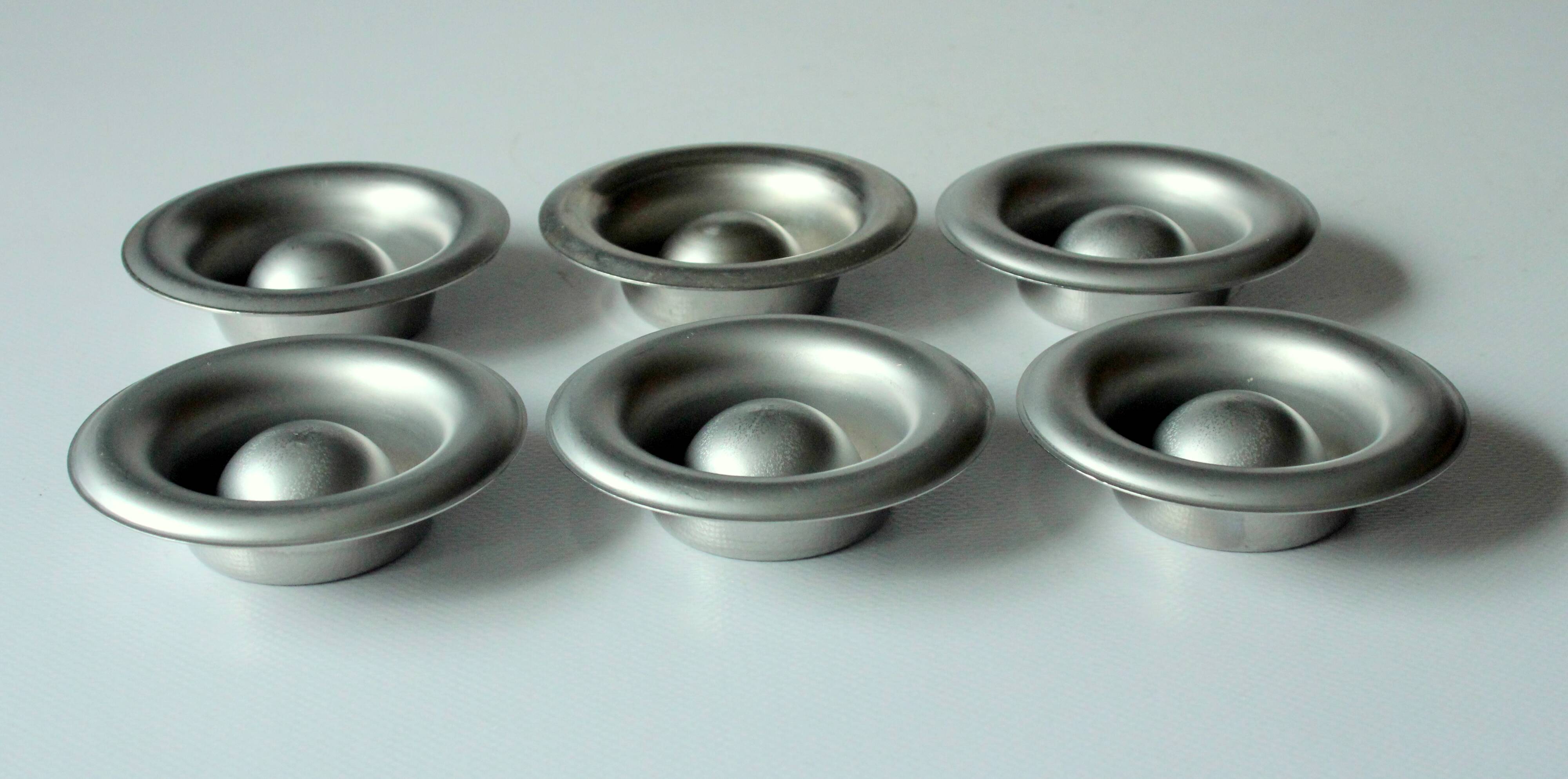 Stainless steel egg cups - set of 6 - Vintage