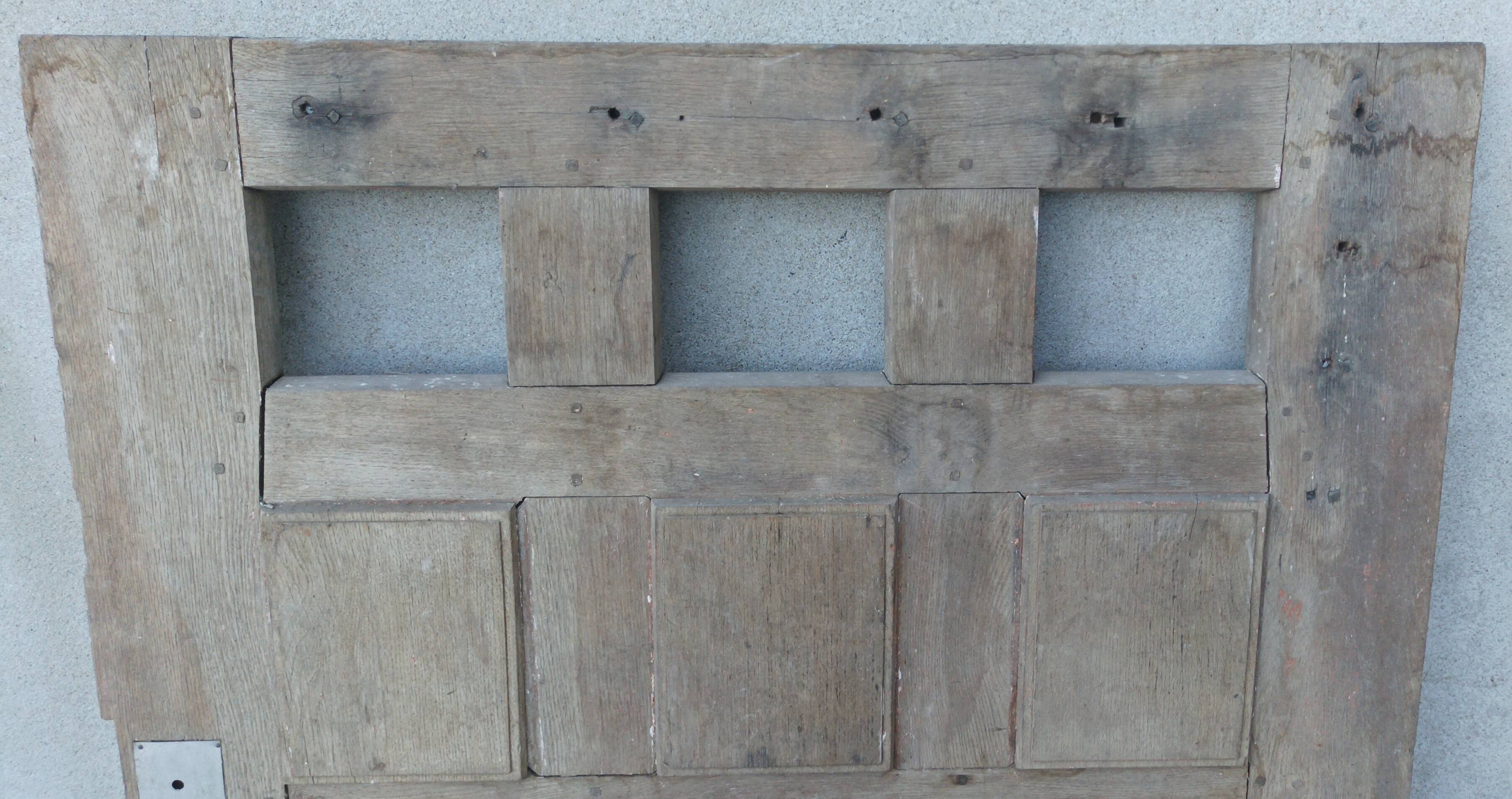 Antique low door decorative wall panel in solid oak