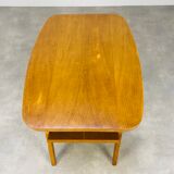 Table d'appoint pied compas années 50 porte livre en bois