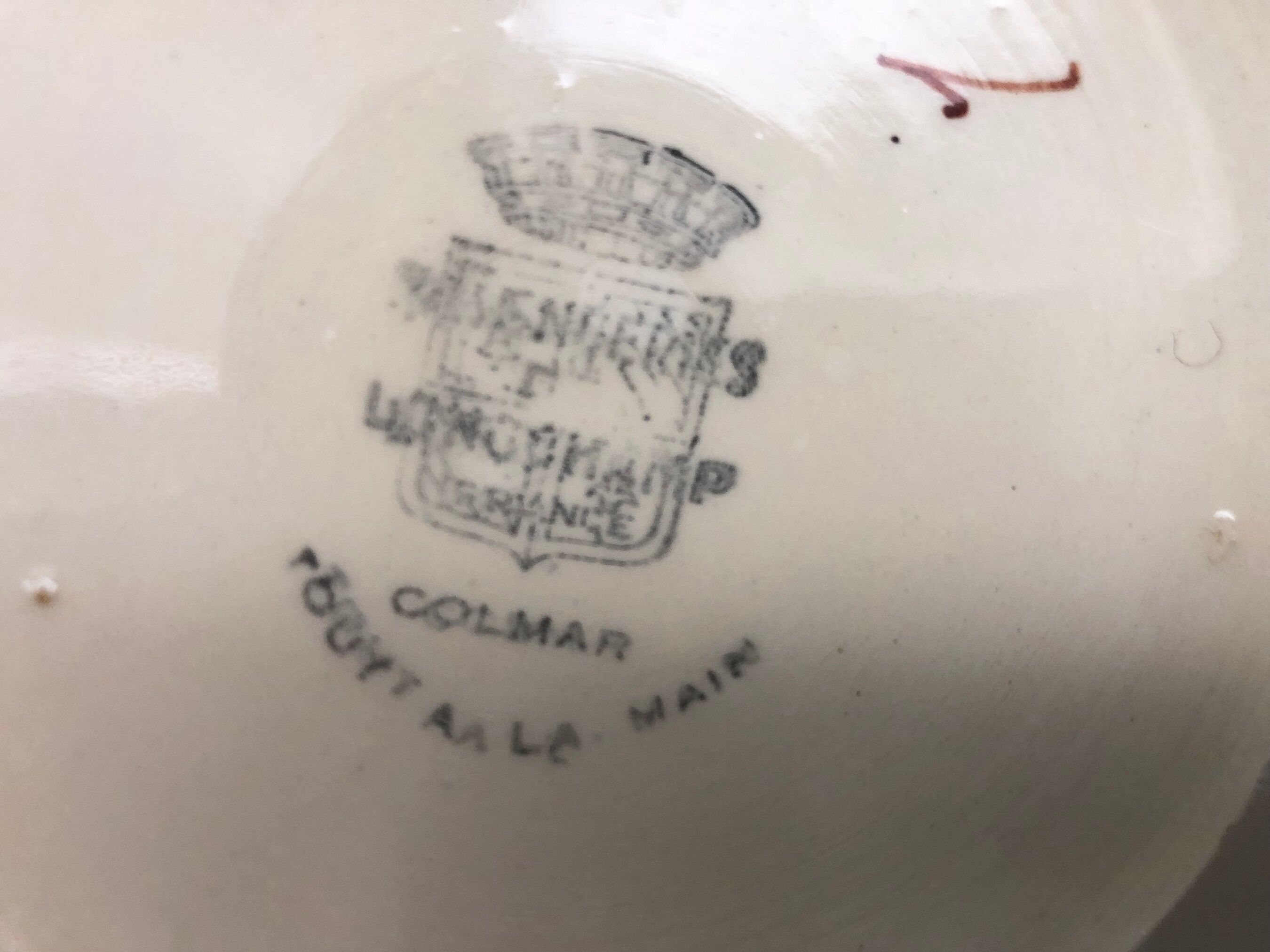 Earthenware tureen "Longchamp – France", Colmar model