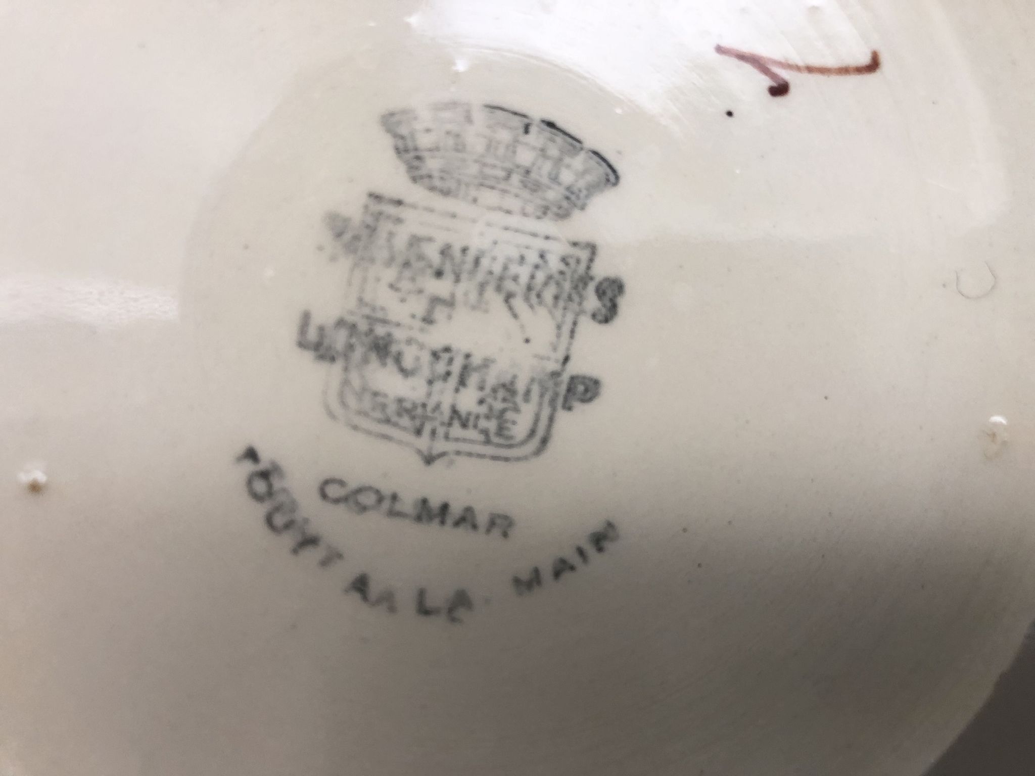 Soupière Faïencerie « Longchamp – France », Modèle Colmar