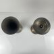 Rare pair of bell and candlestick in the shape of an hourglass, postmodern style - Memphis in metal, 1980.