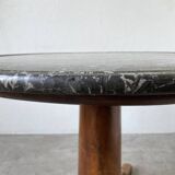 Empire walnut and marble pedestal table, late 19th century