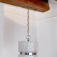 Chandelier by Kaiser Leuchten in frosted glass Germany 1960