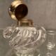 Encrier cristal taillé monture laiton ou bronze Baccarat Saint Louis XIXe