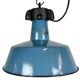 Industrial Blue Enamel Factory Lamp with Cast Iron Top, 1960s