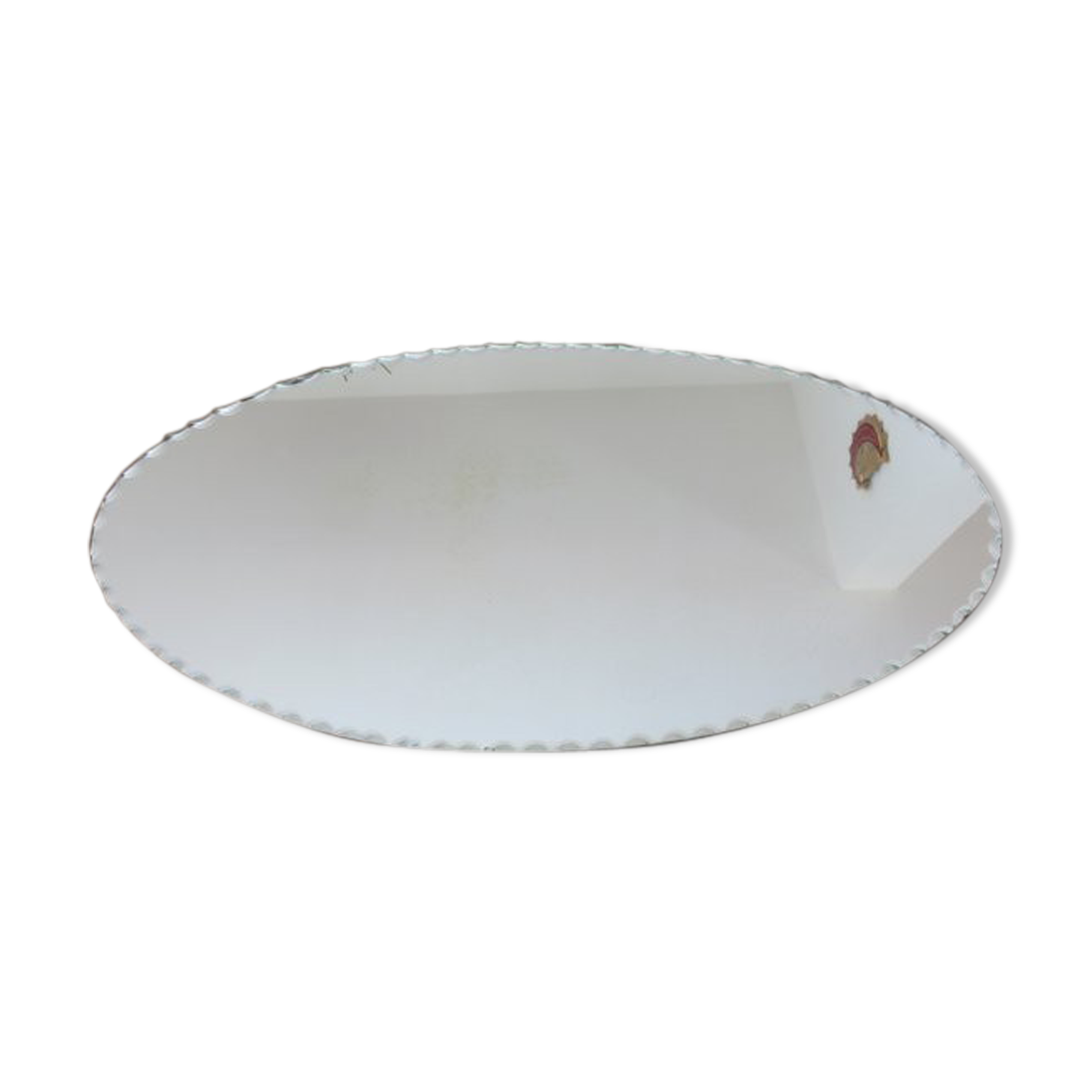Beveled oval mirror 50s 60s 40x20cm