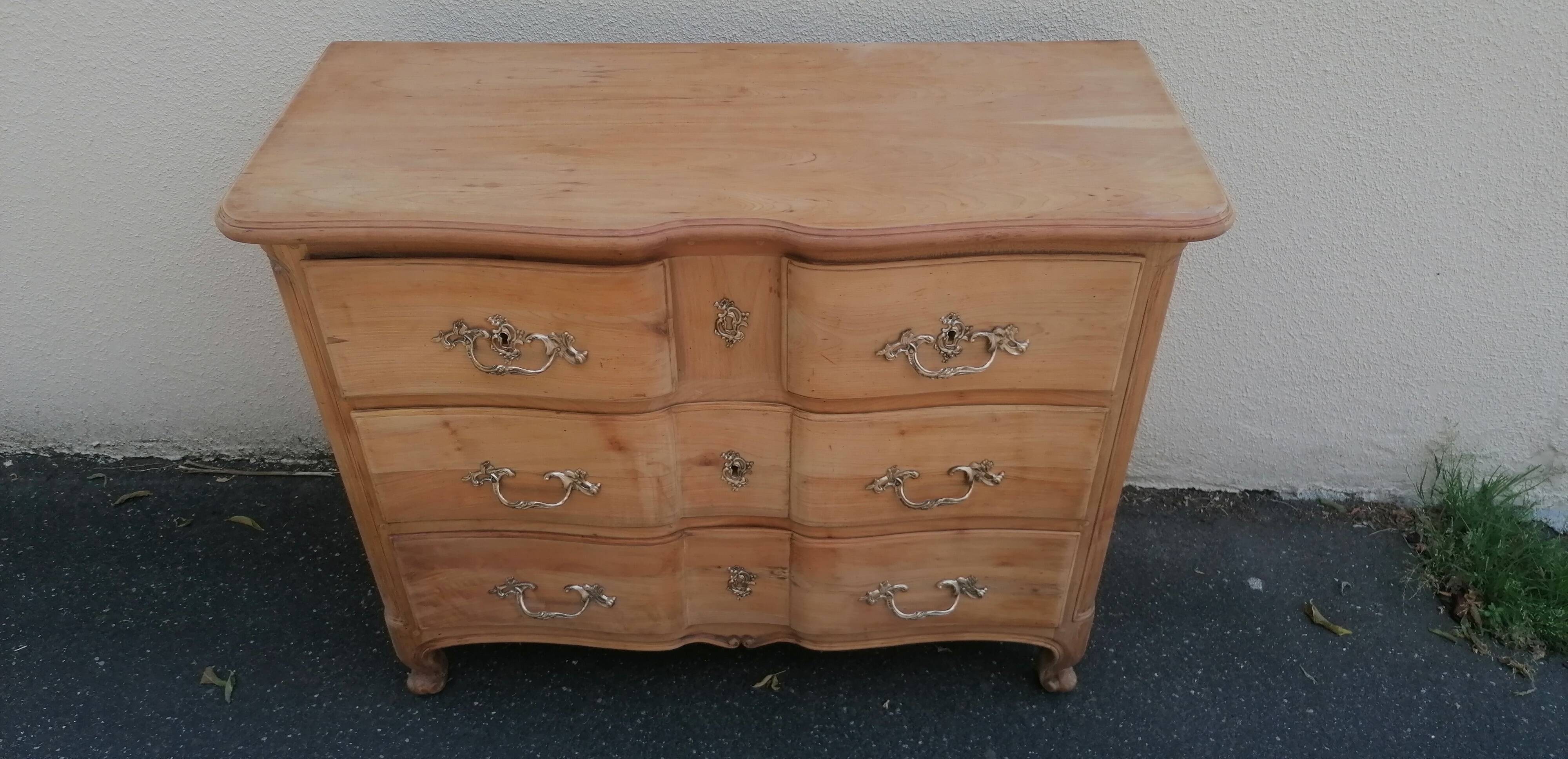 beautiful Louis XV style chest of drawers, stripped, sanded and left raw