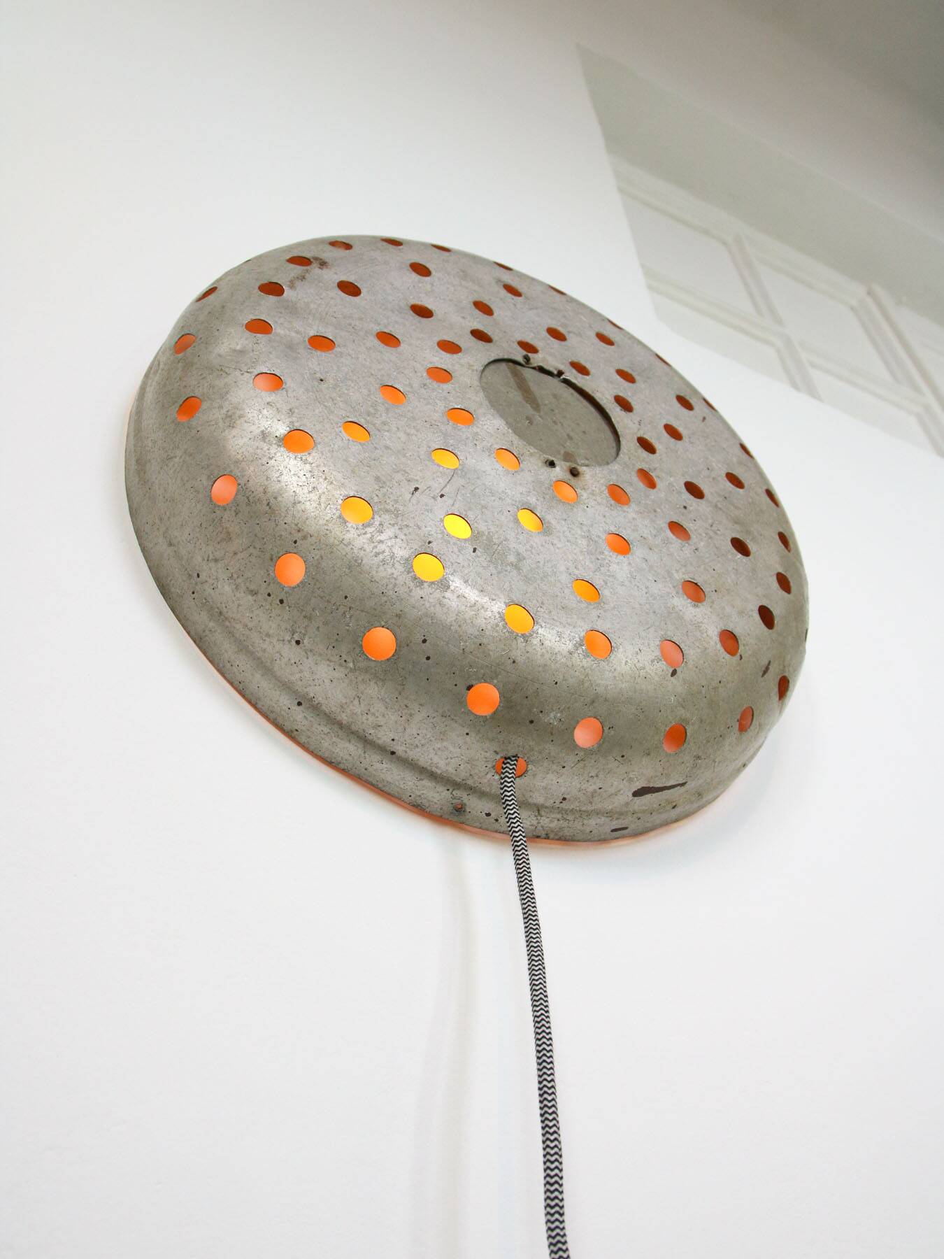 Mid-century Italian Perforated Metal Wall Lamp