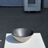 Duo of gray Indonesian ceramic bowls or salad bowls