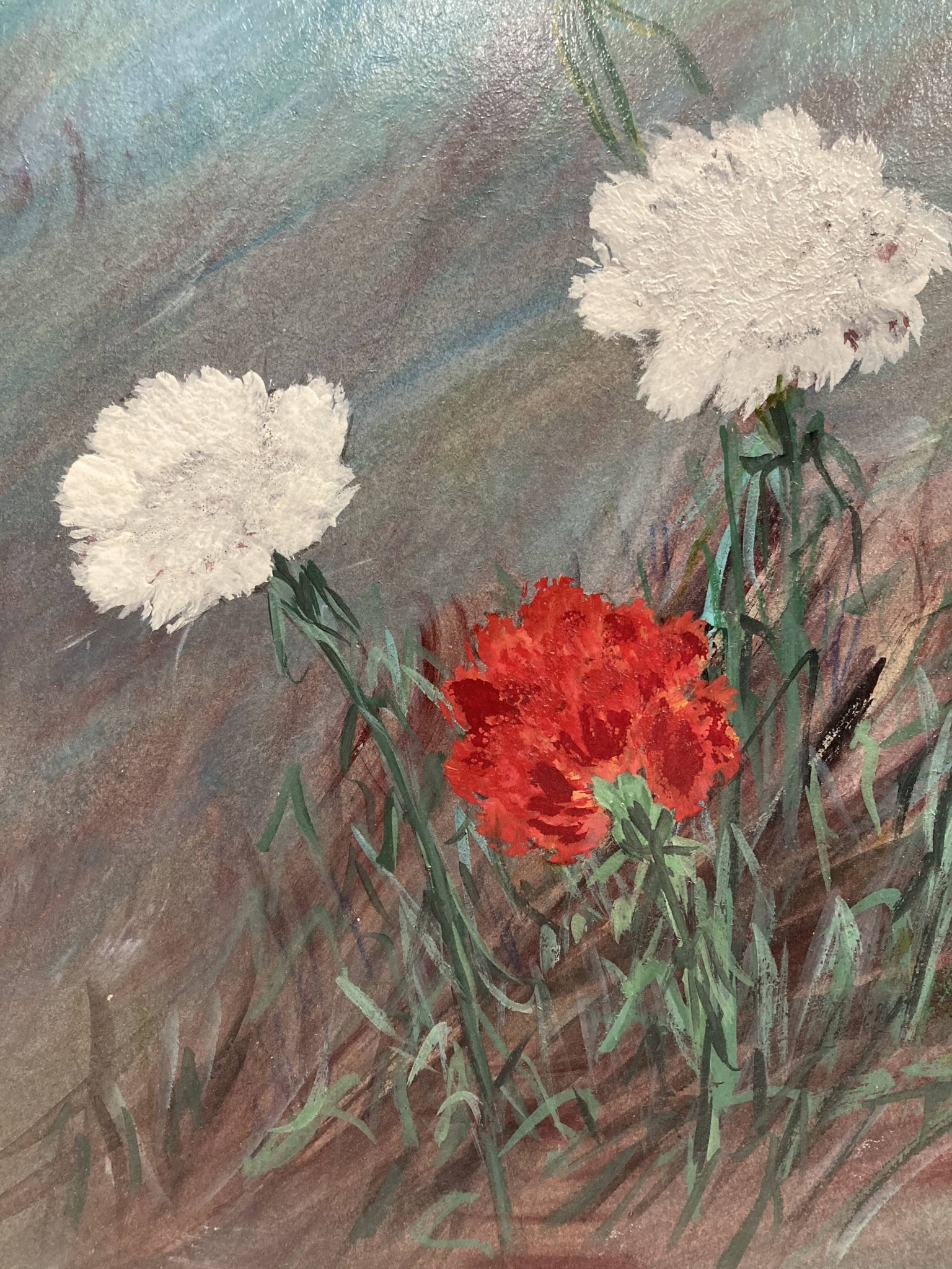 Peinture vintage aux oeillets
