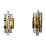 Pair of venini wall lamps Murano glass Italy 1970