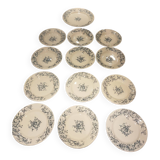 Service of old Gien earthenware plates and dishes