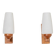 Pair of teak and opaline glass wall lamps, 1950s/1960s