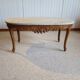 Oval coffee table - carved wood - white veined marble - Regency / Louis XV style