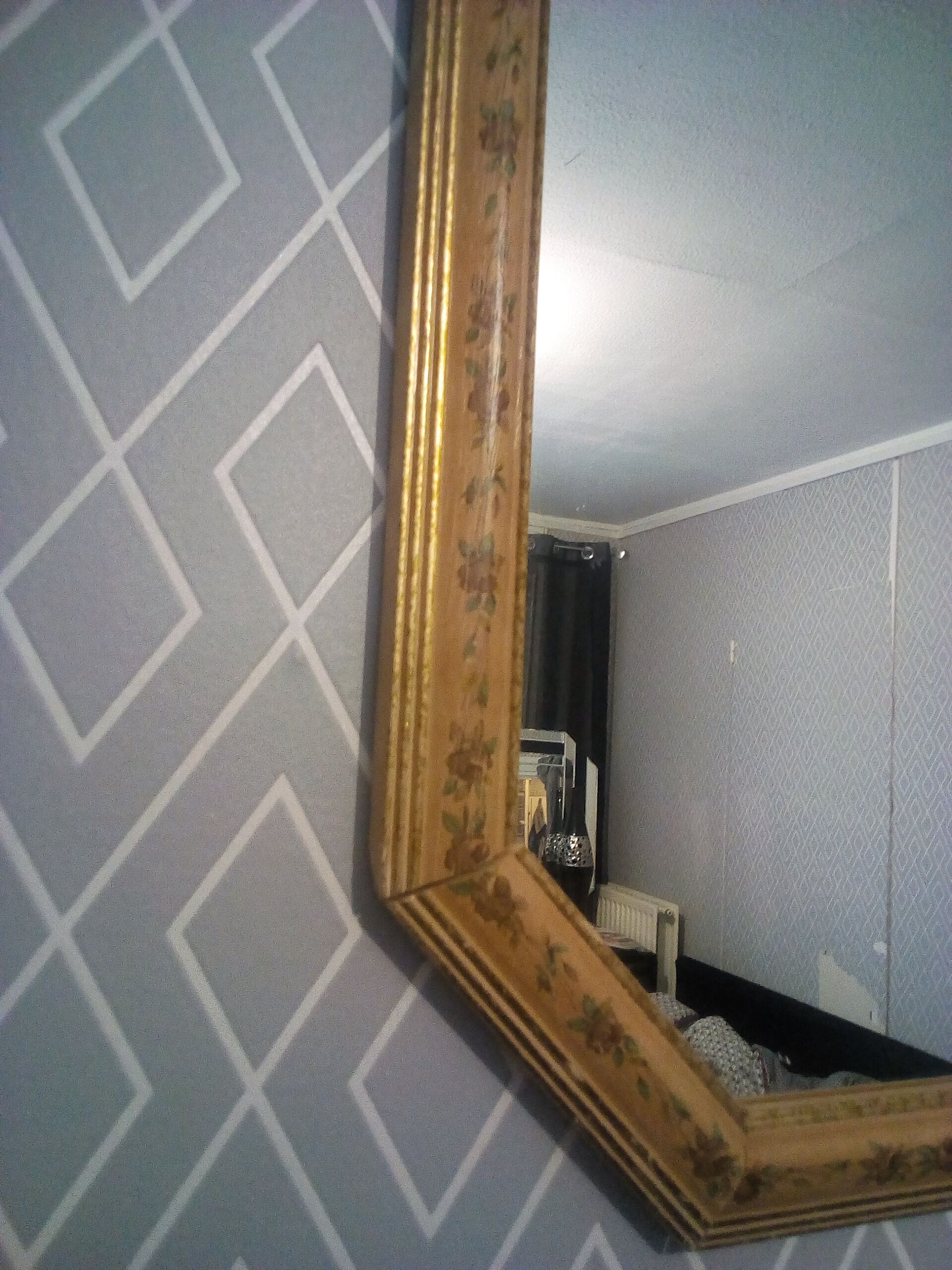 Miroir octogonal en bois clair biseauté