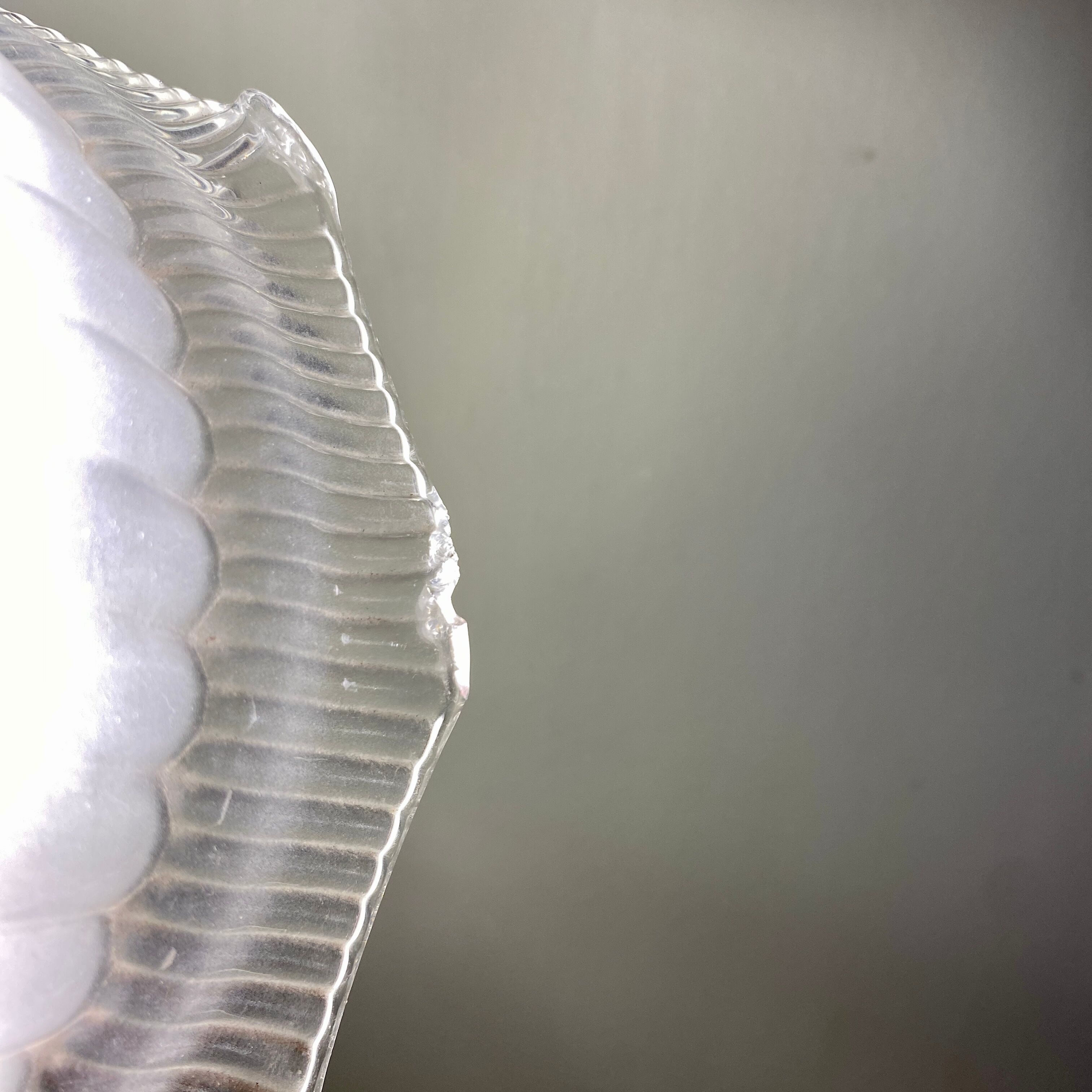 Vintage lampshade pendant lamp in white glass and transaparent