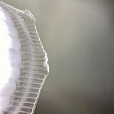 Vintage lampshade pendant lamp in white glass and transaparent