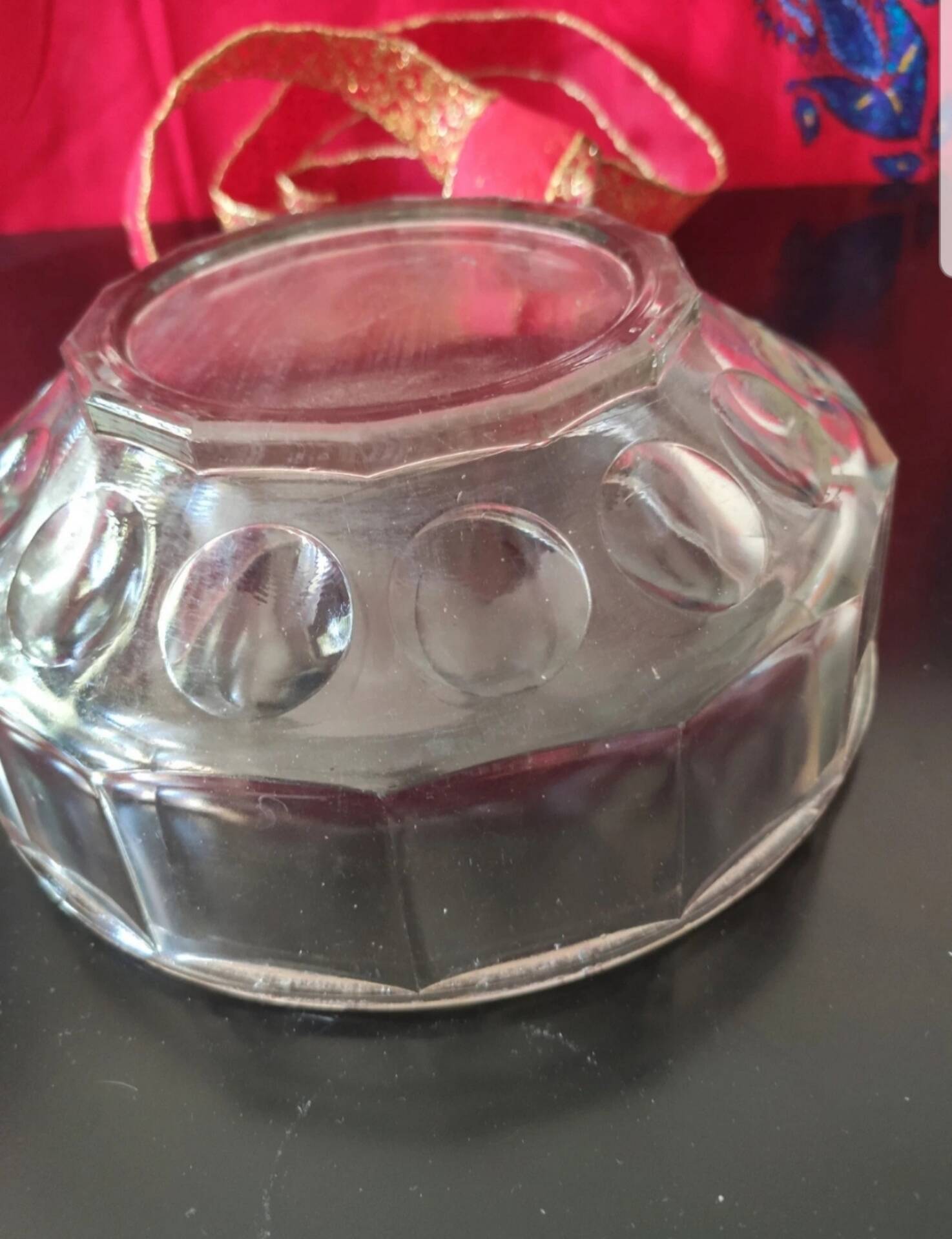 Glass salad bowl + lid