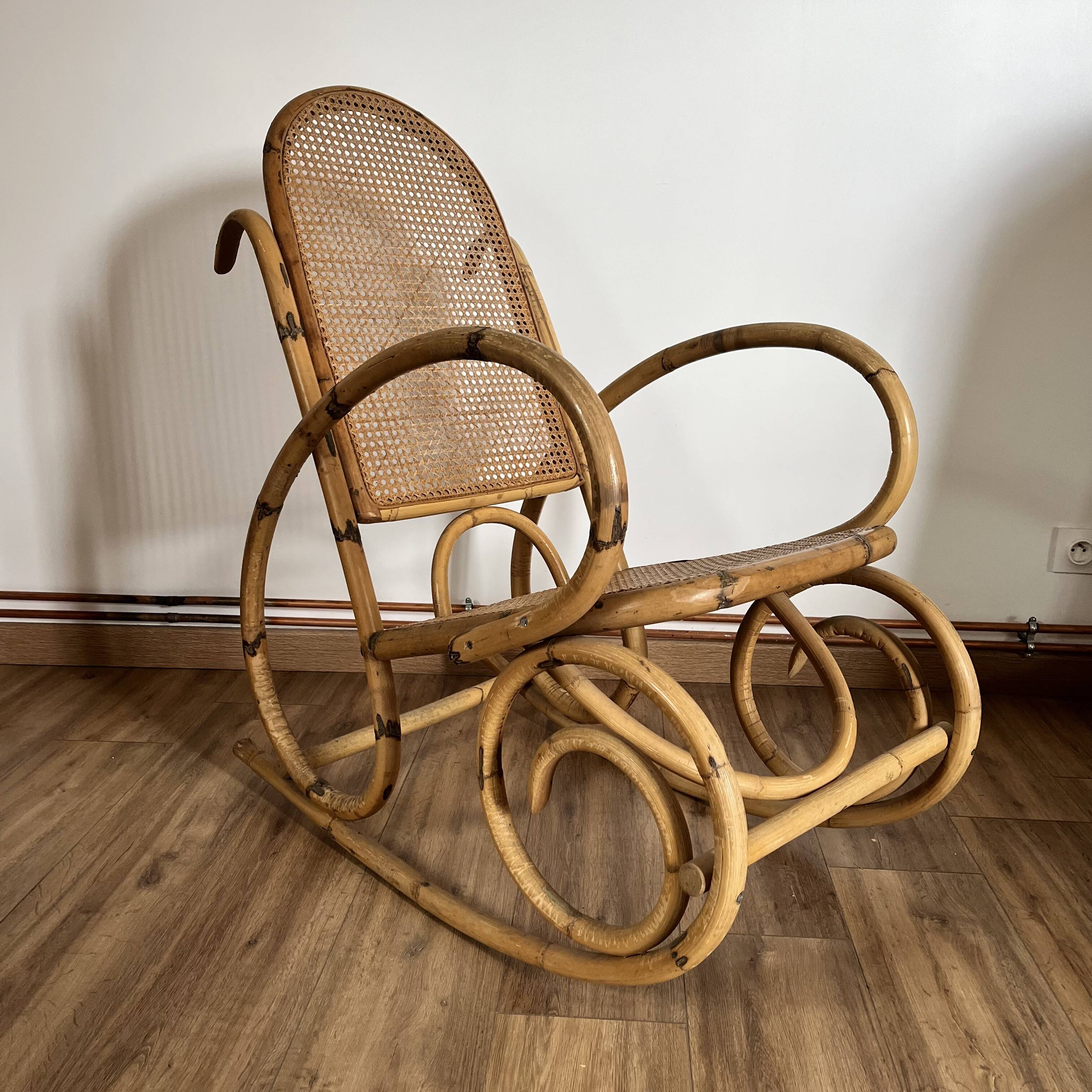 Adult model rattan rocking chair