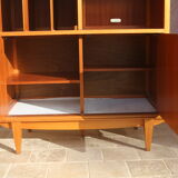 Vintage oak chest of drawers with vinyl storage, Year 1960. Ref Willy