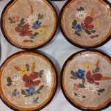 Set of 5 dessert plates and 2 vallauris plates, signed jérôme massier - circa 50/60