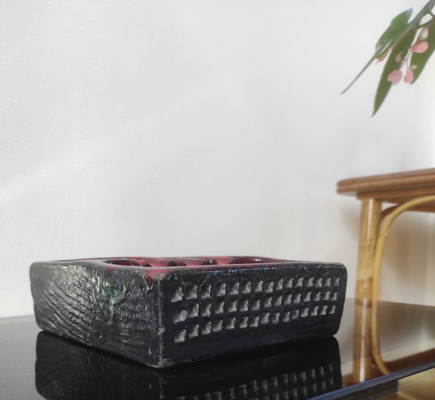 Vintage brutalist ceramic ashtray