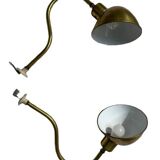 Pair of exterior or interior wall lights in gilded metal, 60s/80s