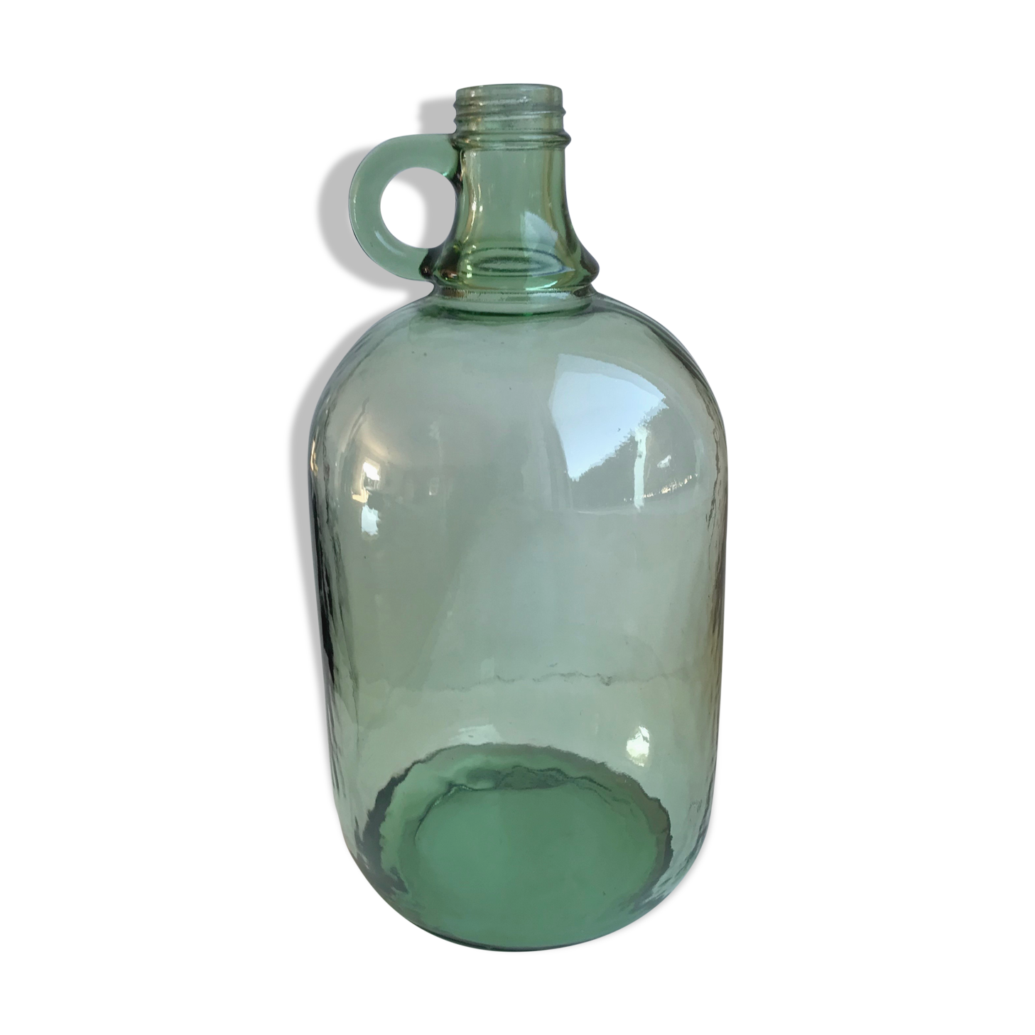 Green lady-jeanne with handle 70s